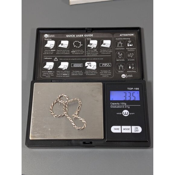 Sterling Silver 925 Twist Chain Bracelet Classic 7 inch 3.35g - Picture 6 of 7